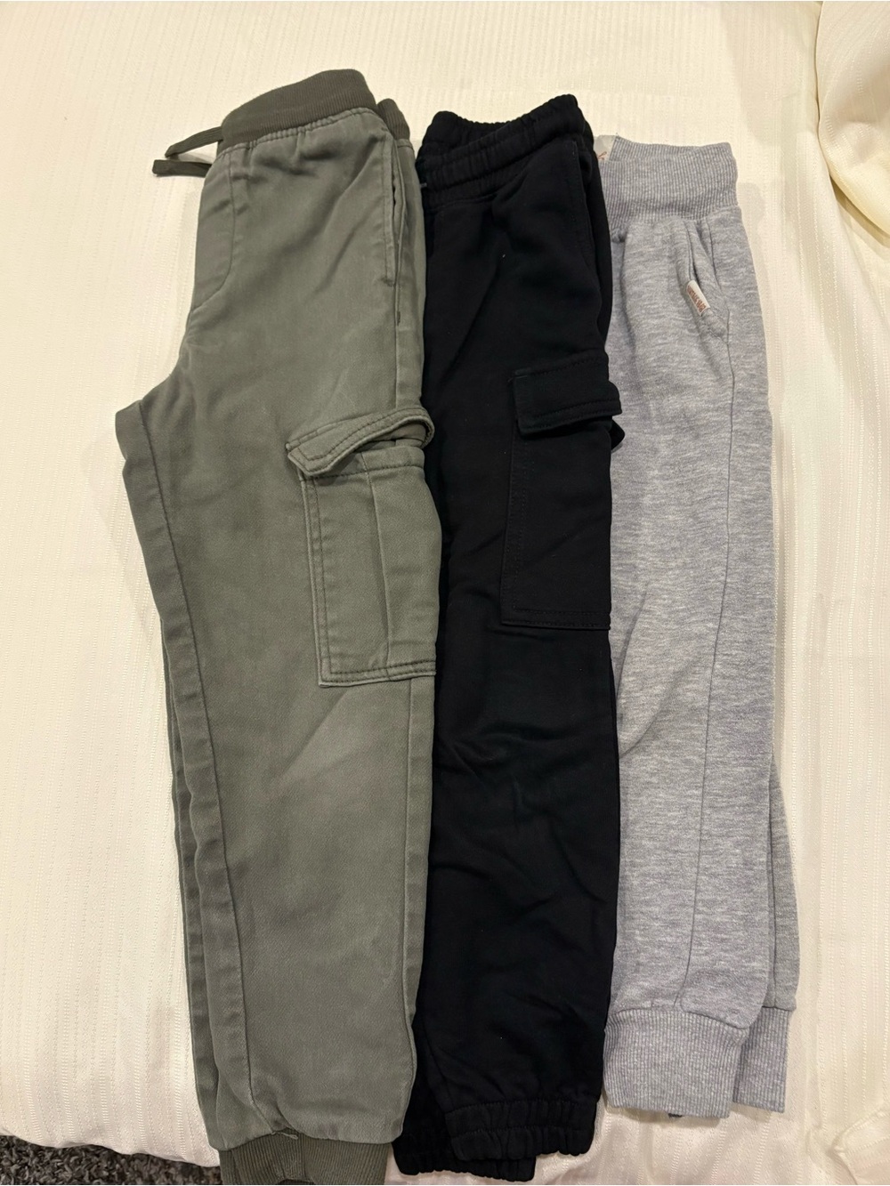 Boys Light Gray Sweatpants with Branded Label